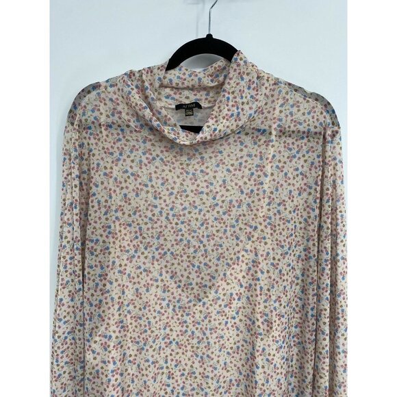 AFRM Womens Shailene FLORAL  Sheer Casual Midi Dress PLUS SIZE3X LINED HIGH NECK - Picture 3 of 5